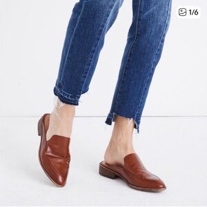 Madewell Frances Loafer Mules in burnished mahogany